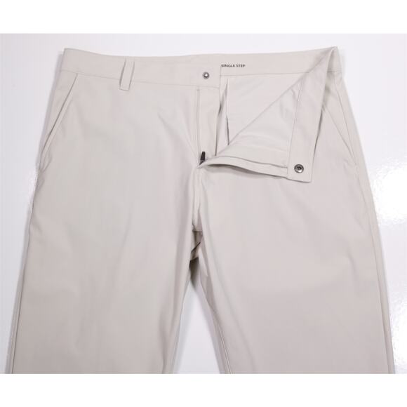 Rhone Commuter Slim Mens Stone Light Khaki Flat Front Performance Pants 33x33 - Picture 5 of 8